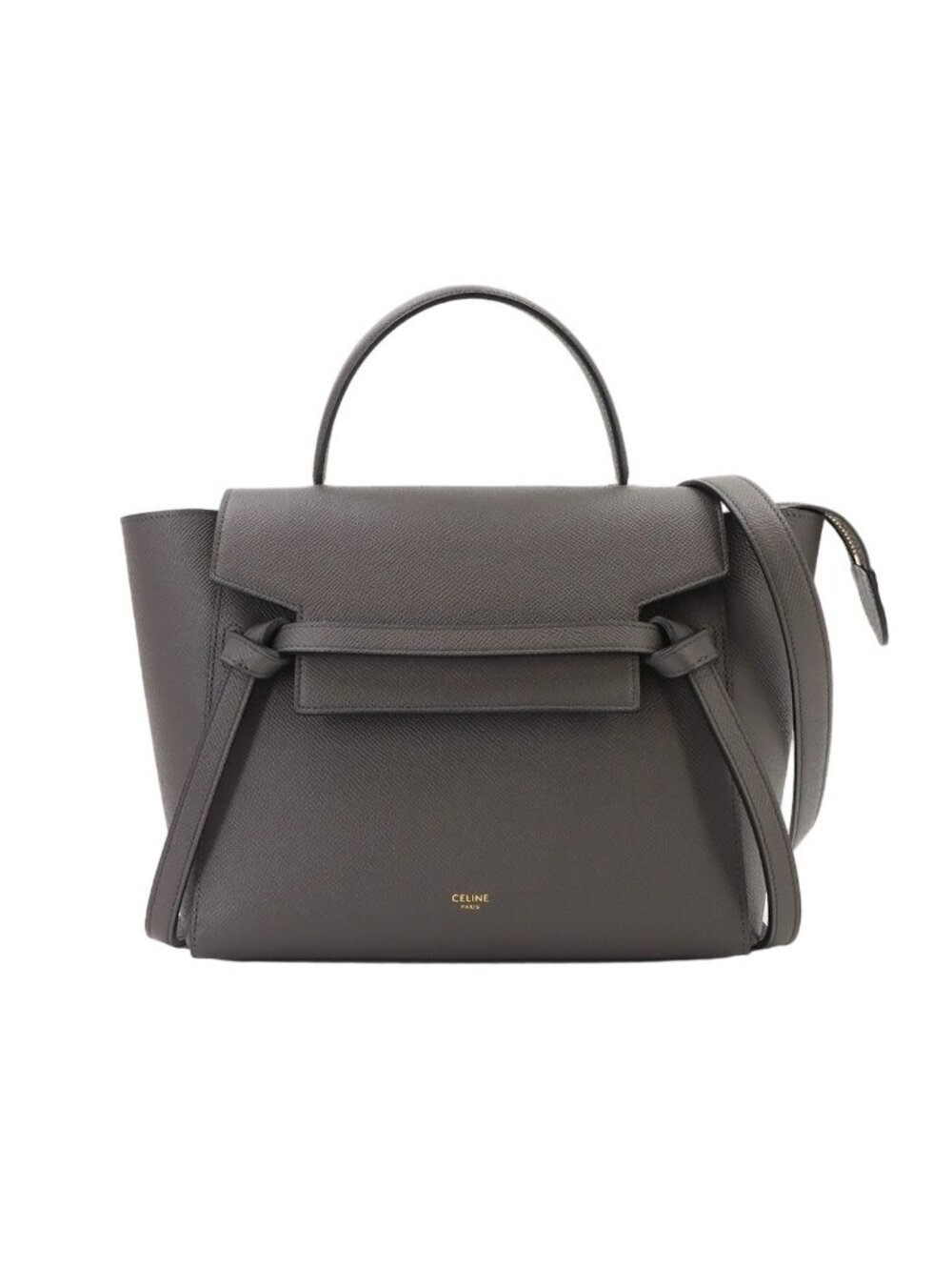 Celine Belt Bag Micro 2-Way Leather Gray Gold